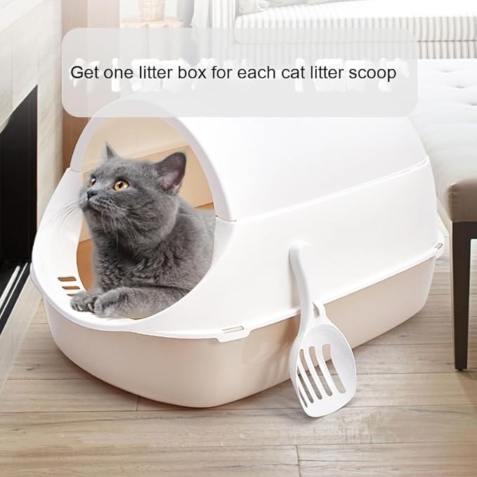 Fully Enclosed Cat Litter Box with Door Can Be Split Dual-Purpose Cat Toilet Anti-Splash Cat Shovel Semi-Sealed (Pink)