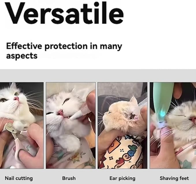 Cat Grooming Wrap, Cat Control Mat, Cat Wrap for Grooming, Self-Adherent, Anti-Bite, Anti-Scratch, Anti-Escape Calming Wrap, Multifunctional Pet Tool (B, XL(21.65 * 21.65in or Within 22lbs))