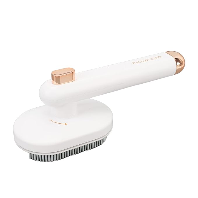 Cat Brush White Color 90° Rotation Curved High Density Needle Pet Hair Removal Comb for Grooming Cats Dogs