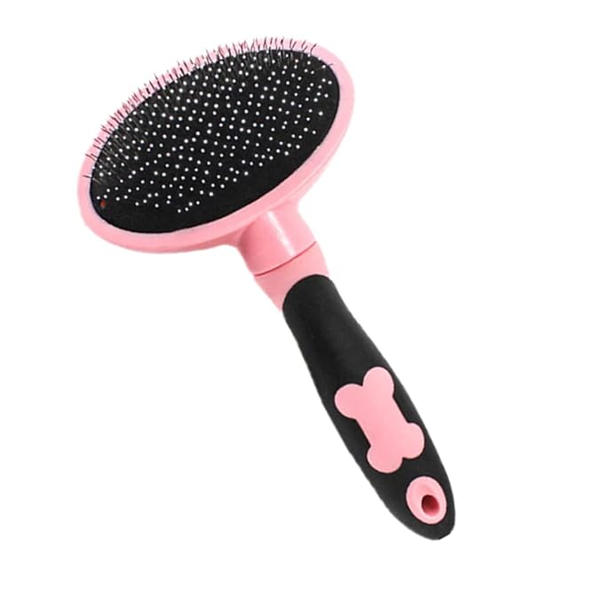 Cat Grooming Tool Ergonomic Cleaning Brush for Shedding Massage Comb for Dogs Cats Comfortable Handle to Remove Loose Fur and Dander Pink Pet Hairbrush