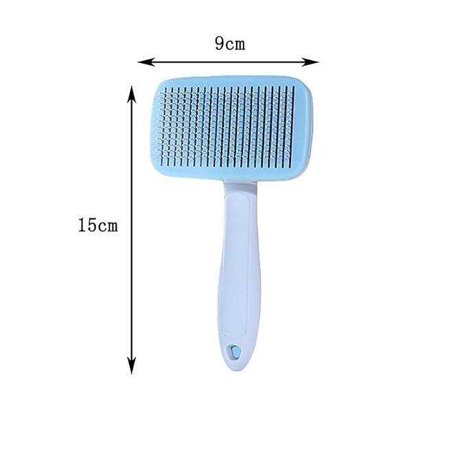 Self Cleaning Slicker Brush - Skin Friendly Deshedding Grooming Tool for Dogs & Cats, Suitable for Shedding & Haired Pets, with Pet Supplies Accessories, Blue