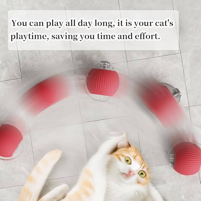 Cat Toy, 360° Automatic Rolling Smart Pet Ball Toys, Motion-Activated, Rechargeable, Four Modes, Three Speed Adjustment, Solve Your Cat's Boredom in Seconds (Grey)