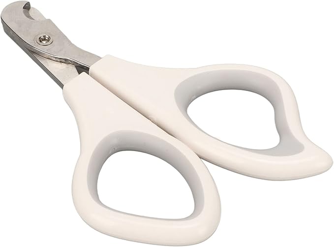 Stainless Steel Cat Nail Clippers - Professional Trimmers for Cats, Ergonomic Handle (灰白)
