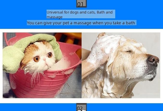 Pet Grooming Glove - Double-Sided Silicone cat Petting Gloves, Universal Grooming, Cleaning and Massage Brushes for Cats and Dogs, Depilation and Anti-Scratching pet Supplies (Rose red [Left Hand])