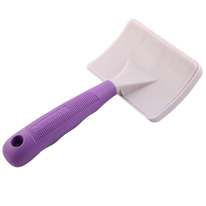 Pet Dog Cat Bristles Grooming Brush w/Purple Handle