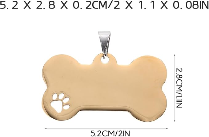 STOBAZA 3pcs Dog Id Tags Bone Shape Blank Engraved Pendant Set Metal Pet Identity Tags for Collars in Silver Black and Gold for Pet Supplies