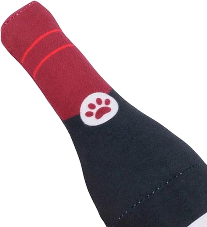 Printed Dog Toy Bottle Squeaky Bite Resistant Teasing Toy Pet Supplies for Training Medium Dogs Small Dogs Puppy Birthday, Black
