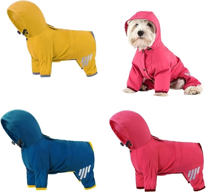 Windproof Dog Raincoats Pet Hood Raincoats Reflective Pet Jackets Dogs Supplies