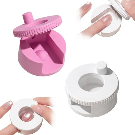 Rotating Cat Eye Magnet, Adjustable Cylinder Stand, Beginner Friendly Nail Tool with Uniform Magnetic Force and Excellent Light Absorption, Can Easily DIY Glossy Cat Eye Effect (P+W)