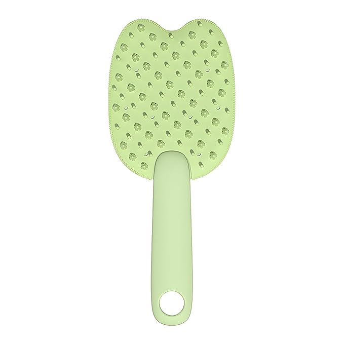 All-in-One PP Pet Brush, Double-Side Cat Grooming Brush, Pet Grooming Brush for for Short & Medium-Haired Cats and Dogs, Cat Brush for Removing Floating Hair (Green (1pcs))
