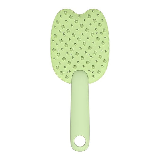All-in-One PP Pet Brush, Double-Side Cat Grooming Brush, Pet Grooming Brush for for Short & Medium-Haired Cats and Dogs, Cat Brush for Removing Floating Hair (Green (1pcs))