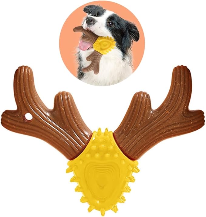 Puppy Chewing Toy for Small Medium Dog Training Aggressive Chewers Bite Toy Antlers Shape Pet Toothbrush Dog Supplies