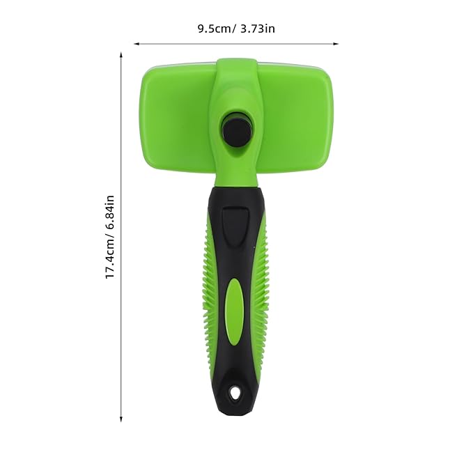 POPETPOP Self-cleaning Dog and Cat Grooming Brush Portable Deshedding Tool for All Types Comfortable Grip and Design for Easy