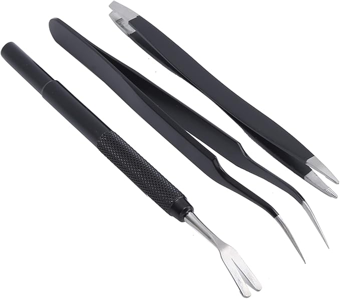 GLOGLOW Stainless Steel Remover Tools, AntiPet Remover Kit with Culling Fork, DoubleEnded Tweezers for Dogs and Cats