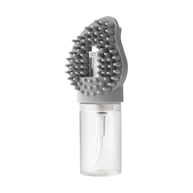 Pet Bath Brush, Soft Bristles, 17.7cm, Cat Grooming Comb, Ergonomic Handle Brush, Portable & Lightweight, for Shower, Bathing, Shedding, Dogs, Cats, Bathroom