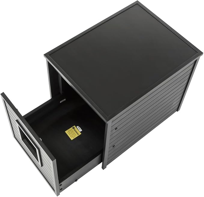 New Age Pet ECOFLEX Freedom Litter Loo Moisture‑Resistant Enclosure & End‑Table, Non‑Toxic, Pull Out Drawer, Indoor Cat Furniture, Espresso Black