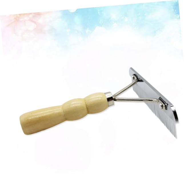 Toyvian Wooden Handle Pet for and Cats Stainless Steel Slicker Brush for Grooming Removes Tangles and Loose Stimulates Skin and Fur for Puppies and Kittens