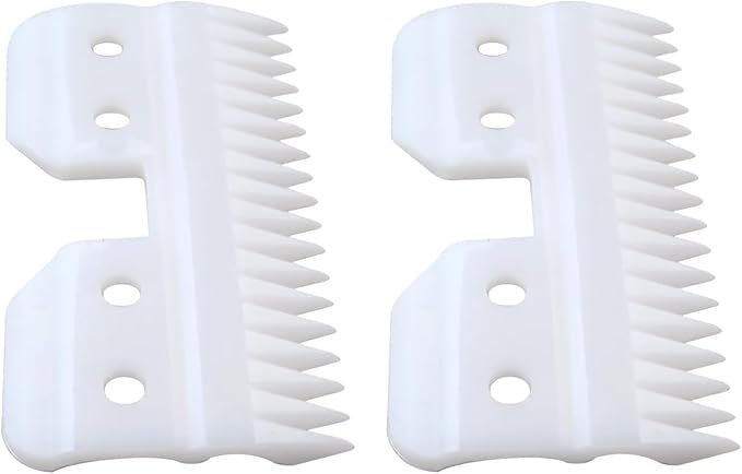 Upgraded 2pcs Clipper Ceramic Blade - Pet Dog Cat Grooming Clipper Replacement Blades, for A5 Trimmer Series, for Andis 18 Teeth Detachable Ceramic Blade Part, for Wahl KM2 KM5 KM10