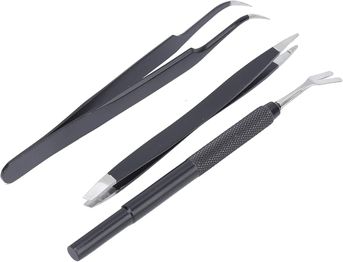 GLOGLOW Stainless Steel Remover Tools, AntiPet Remover Kit with Culling Fork, DoubleEnded Tweezers for Dogs and Cats