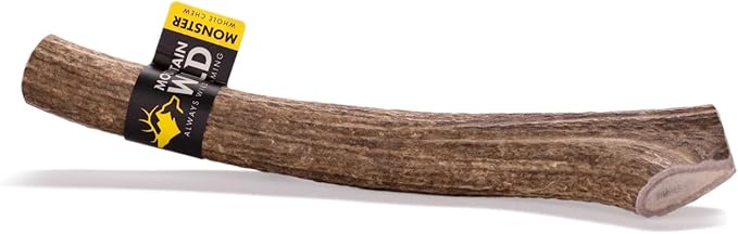 Split Antler Dog Chew, Mineral-Rich Antlers for Dogs, No Mess, No Odor, Long Lasting for Aggressive Chewers, for Large Dogs (Monster)