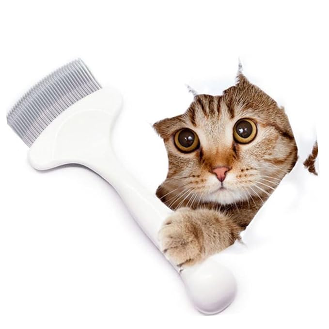 Yardwe Cat Grooming Comb Elastic Pin Design for Removal Tangle Knot Elimination Material for Cat Cleaning and Maintenance