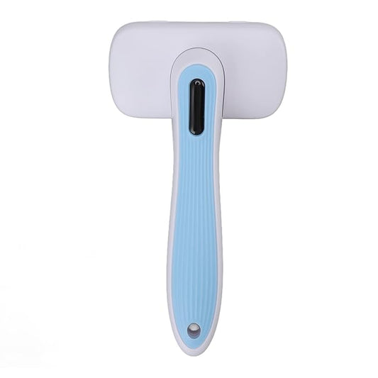 Cat Brush For Shedding, De Shedding Brush Dog Hair Dogs Cats Grooming Tool Self Cleaning Slicker Hair For Rabbit Massage Removes Loose Undercoat (Steel Wire Blue)