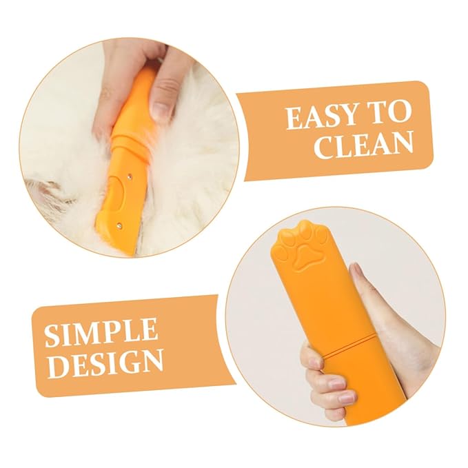 SUPVOX Pet Grooming Comb Detangling Rake for Dogs and Cats Small Hair Brush with Fine Teeth for Removing Loose Fur and Mats, Orange, Suitable for Home Grooming and Pet Care