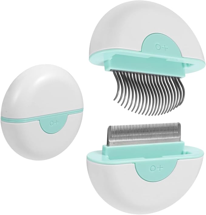 Cat Hair Comb Mint Green Pet Grooming Brush for Long and Hair Cats Gentle Shedding Removal Detangling Massage Tool Portable Lightweight Design