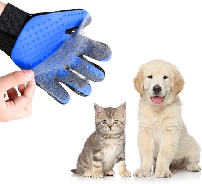 Enhanced Pet Grooming Hair Removal Massage Glove - Pair