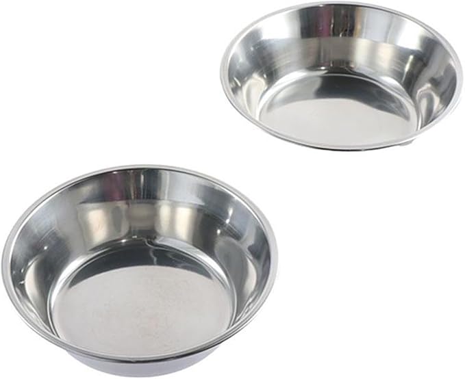 Pet Supplies Large Capacity Dog Bowl Non-Rust Stainless Steel Cat Water Feeder Bowls Silver Pet Food Container Kitten(Size XL)