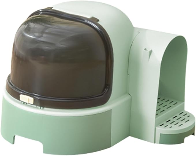 Enclosed Cat Litter Potty with Lid for Indoor Cats Kitten, Anti Splashing, Slide Out Litter Tray, Hygienic Odor Control, Space-Saving Design- Green