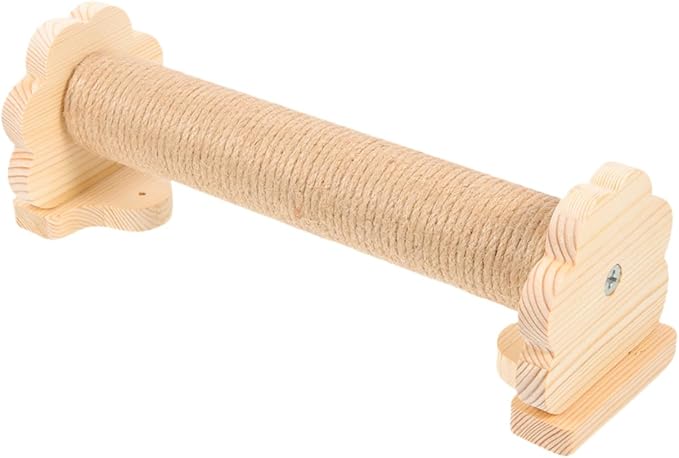 Alipis Cat Scratching Post for Cage with 40cm Natural Sisal Rope, Sturdy Vertical Kitten Scratcher, Comfortable Wooden Core Floor Scratching Post for Indoor Cats
