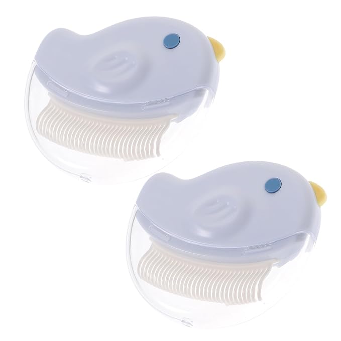 Toyvian 2pcs Cat Grooming Combs for Indoor Cats and Dogs, Detangling Pet Hair Removers with Blue Handle, Knot and Matted Fur Remover for Pet Hair Cleaning and Shedding