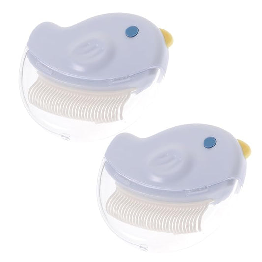 Toyvian 2pcs Cat Grooming Combs for Indoor Cats and Dogs, Detangling Pet Hair Removers with Blue Handle, Knot and Matted Fur Remover for Pet Hair Cleaning and Shedding