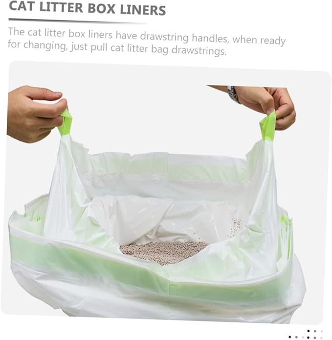 1Set Portable Leakproof Cat Litter Bags Multi Use Liner for Home Cat Litter Box Convenient Drawstring Design for Durable and Reusable Pet Waste Disposal