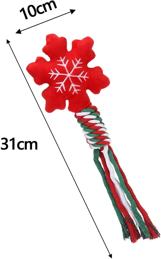 Dog Rope Toy Christmas Dog Toy Lightweight Pet Supplies for Aggressive ers Dog Toy for Playing Training Xmas Gifts, Snowflakes
