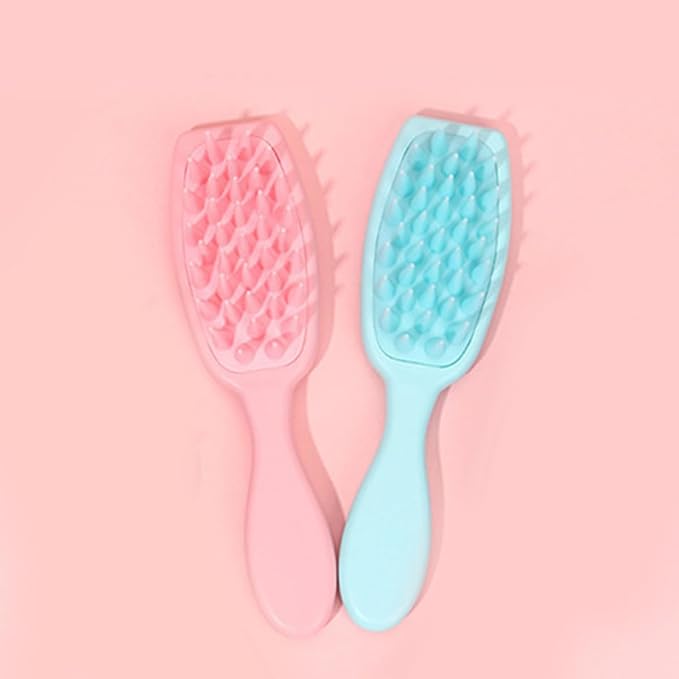 Pet Grooming Brush Dog Bath Massage Brush Silicone Handle Soft Pet Comb for Dogs Puppy Bathing Supplies Pink
