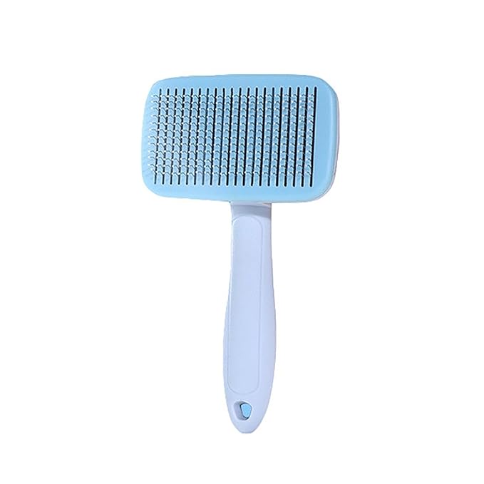 Self Cleaning Slicker Brush - Skin Friendly Deshedding Grooming Tool for Dogs & Cats, Suitable for Shedding & Haired Pets, with Pet Supplies Accessories, Blue