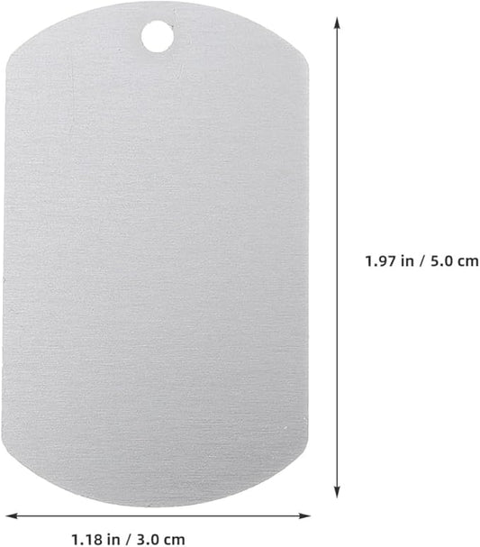 30pcs Blank Aluminum Dog Tags and Tiny Cattle Ear Tags, Metal Stamping Blanks 50x30mm for Pet Supplies and Livestock Identification