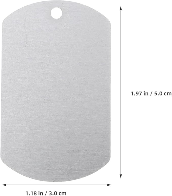 Beaupretty 30pcs Aluminum Dog Name Collar Tags Blank Engraving Puppy Id Tags Silver 50x30mm Anti-Lost Pet Supplies for Dogs and Cattle