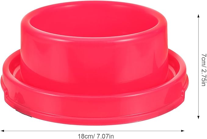 Colorful Round Pet Bowl for Puppy Feeding Area Red Pp Plastic Dog Food Feeder and Water Bowl for Small Dogs and Cats Sturdy Pet Supply for Home and Travel