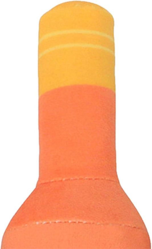 Dog Squeaky Toy Novelty Bottle Shaped Soft Dog Toys Squeaker Sound Pet ing Toys for Aggressive ers Pets Supplies, Orange