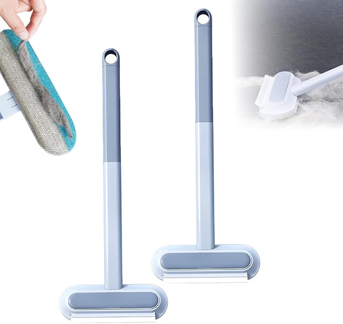 4 in 1 Pet Hair Removal Tool, Multifunctional Pet Hair Remover, Long Handle Cat and Dog Hair Removal, Washable Cat Hair Remover Brush for Car, Couch, Carpet, Clothes, Window and Laundry (2 Pcs)