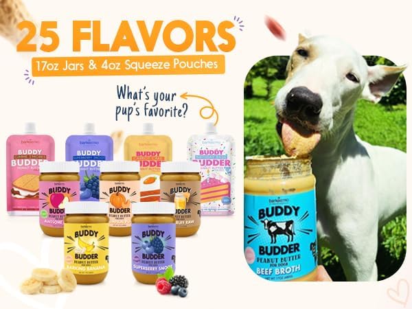 BUDDY BUDDER Superberry Snoot + Pumpkin Pup Blue Dog Enrichment Mat Combo, 100% Natural Peanut Butter, Healthy Dog Treats - Made in USA (Set of 2 / 17oz Jars + Lickmat)