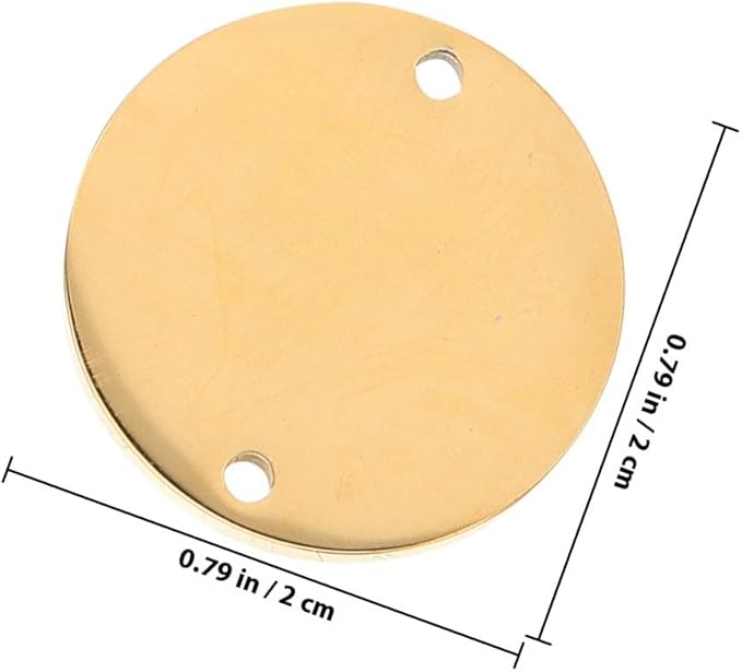 6pcs Stainless Steel Round Id Tags Double Hole Polished Metal Stamping Blanks 20mm for Pet Collar Engraving, Anti-Lost Dog Name Tags DIY Supplies