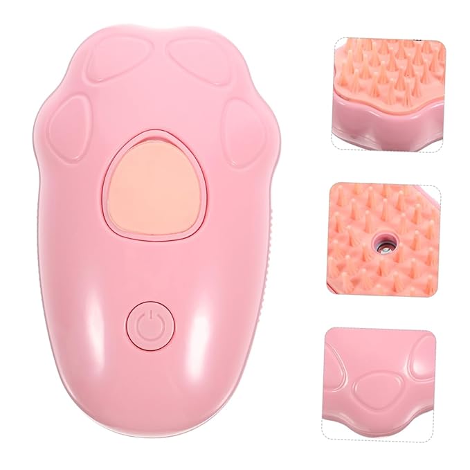 SUPVOX 2pcs Electric Pet Grooming Brush Self Cleaning Cat Bath Brush for Gentle Shedding Massage Ergonomic Design Safe Materials Vibrant for Multi Pet Households