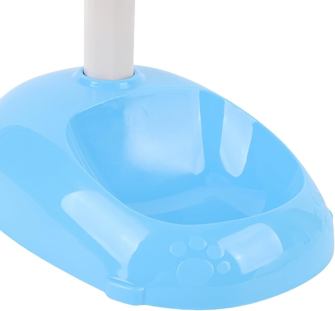 Pet Standing Water Dispenser, Adjustable Height Dog Water Bottle, with Food Feeder Bowl for Small Dogs Cats (Blue)