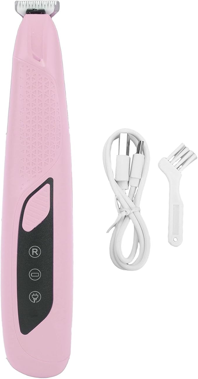 Pssopp Electric Cat Grooming Clippers, Electric Clippers Proof Body High Brightness LED Light Rechargeable Dog Trimmer for Small Area Hair Cat Grooming, (Pink)