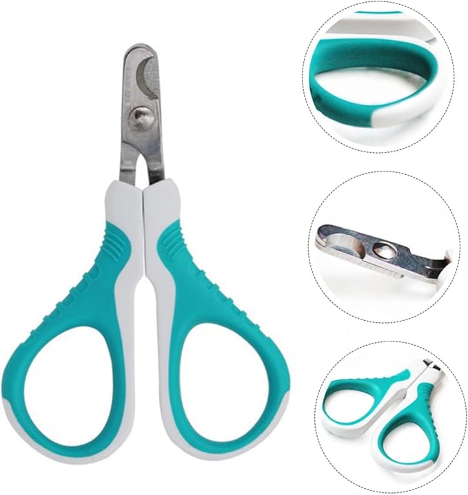 POPETPOP 2pcs Stainless Steel Pet Nail Trimmer Ergonomic Cat Dog Nail Clipper for Safe Grooming Comfortable Non- Handle for Home Use Sky-