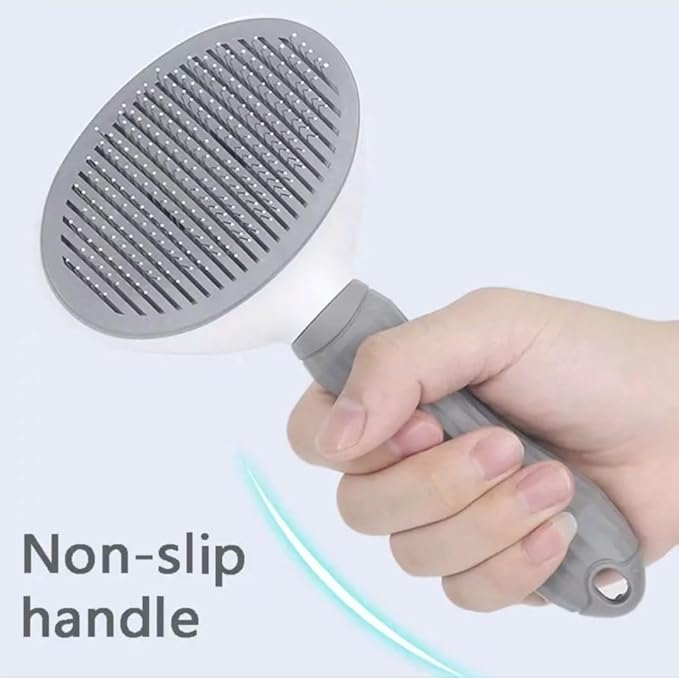 Self Cleaning Slicker Brush - Cat Brush Skin-Friendly Deshedding Grooming Massaging Tool for Long & Short Haired Pets, Cat Hair Brushes Easy Removes Undercoat for Dogs Cats Rabbits (Blue)